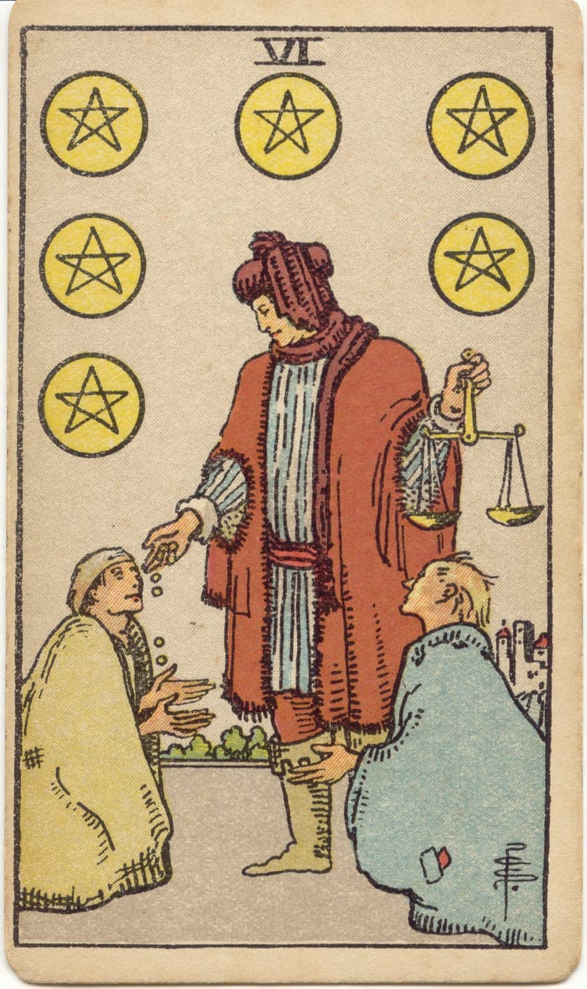 ไพ่ทาโรต์ Six of Pentacles