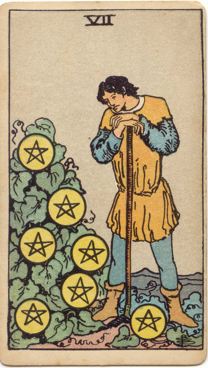 ไพ่ทาโรต์ Seven of Pentacles