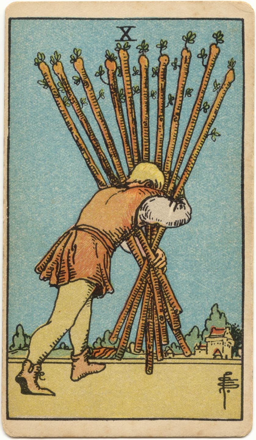ไพ่ทาโรต์ Ten of Wands