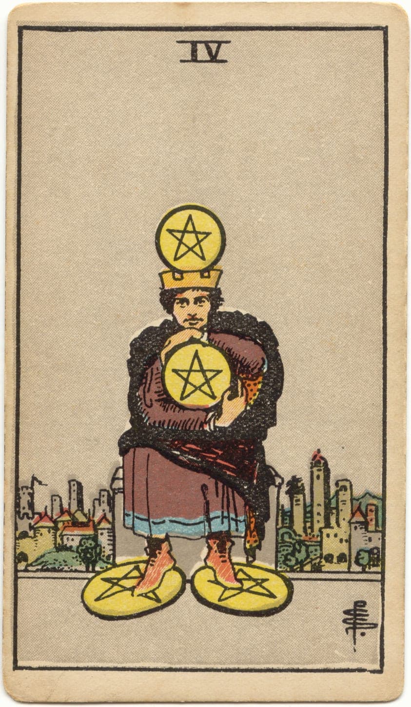 ไพ่ทาโรต์ Four of Pentacles