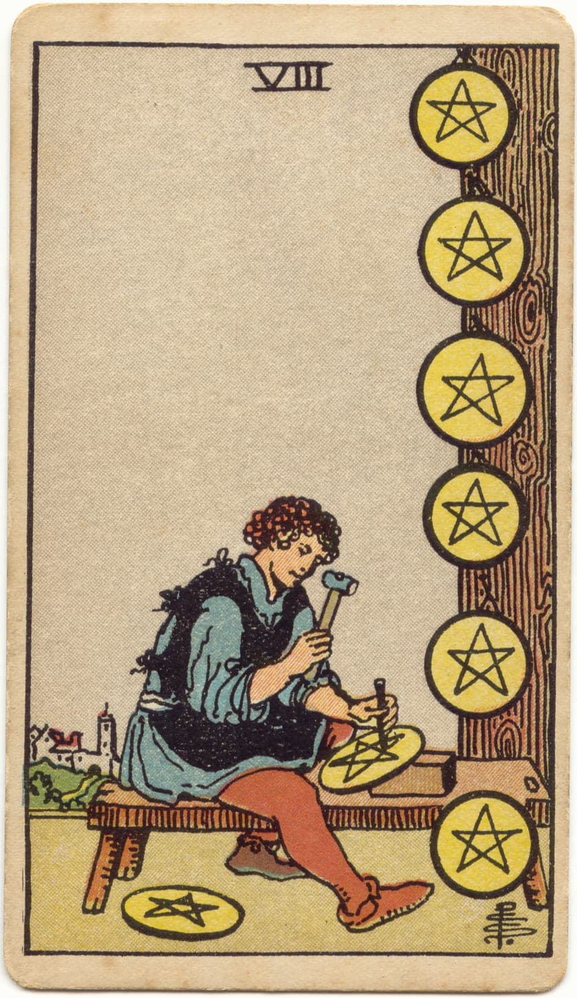 ไพ่ทาโรต์ Eight of Pentacles