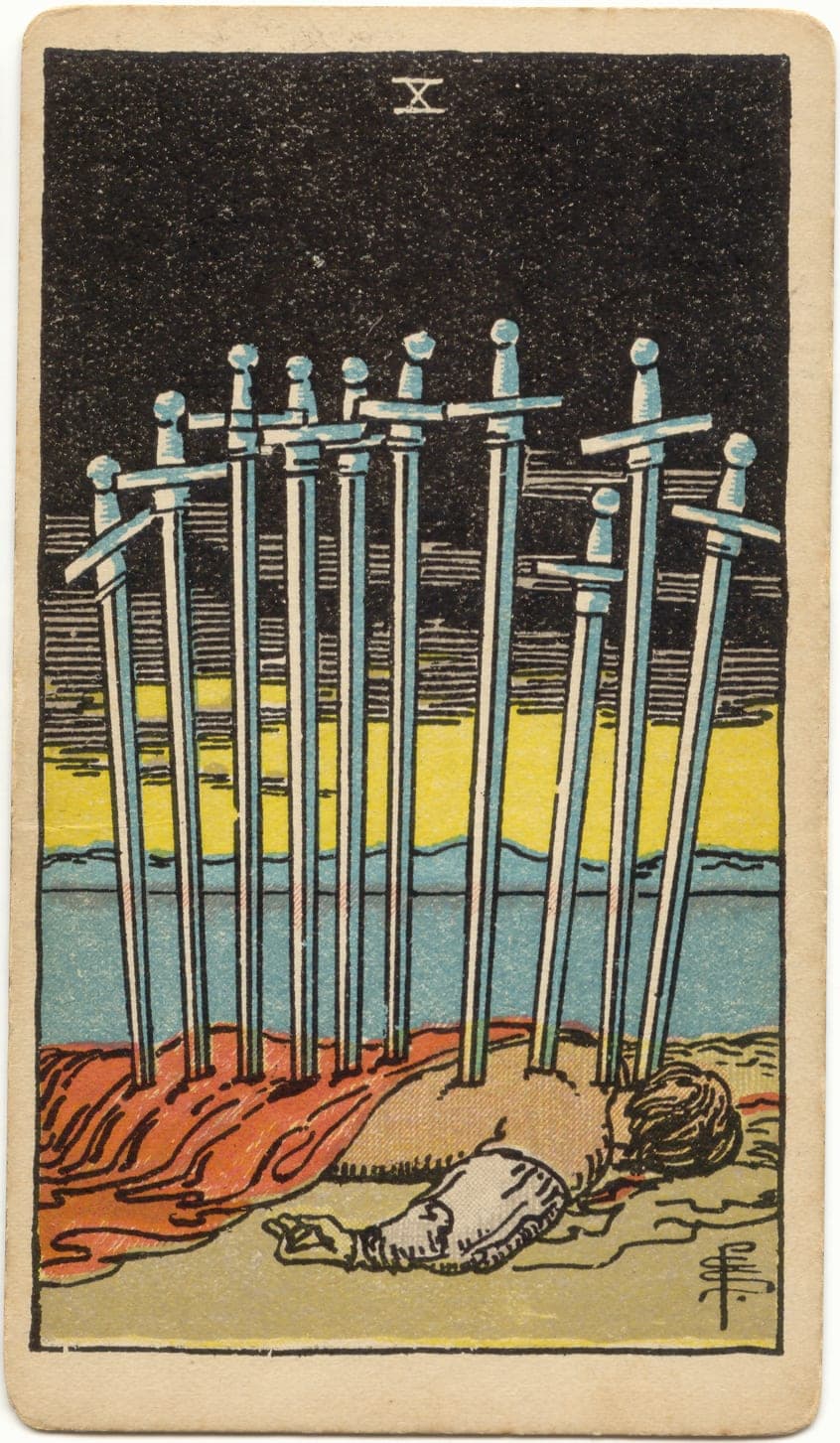 ไพ่ทาโรต์ Ten of Swords