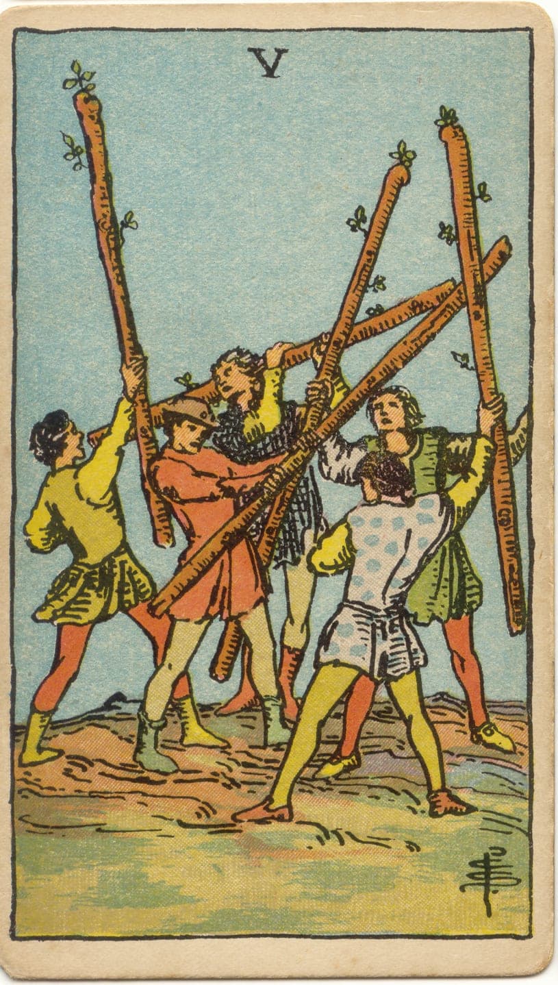 ไพ่ทาโรต์ Five of Wands